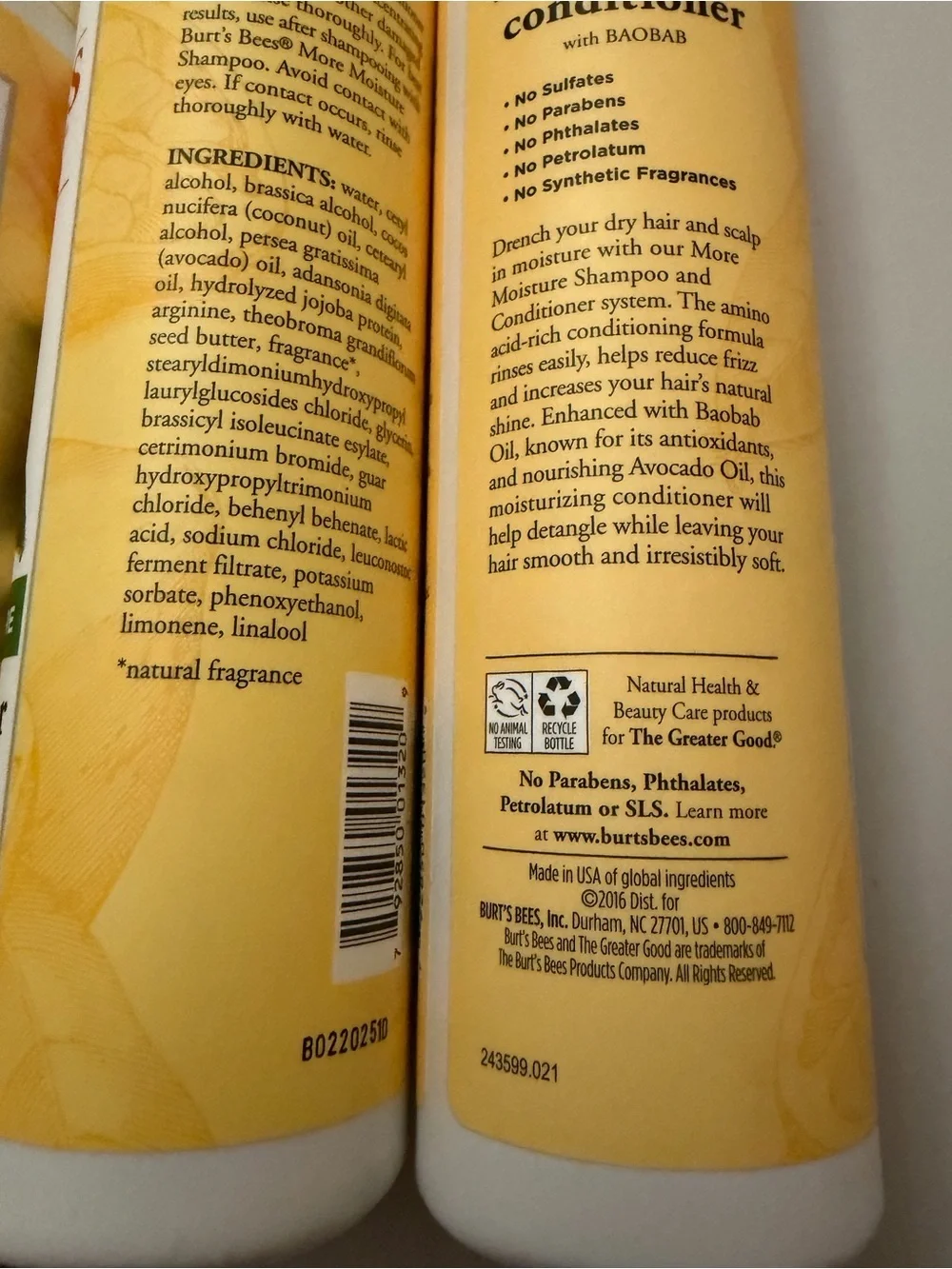 Burts Bees discontinued bottles
